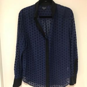 Madewell - Sheer Velvet Polka Dot Blouse
